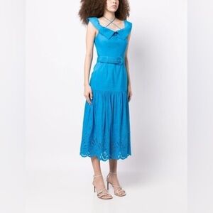 REBECCA VALLANCE Isadora ruffled broderie anglaise linen maxi dress